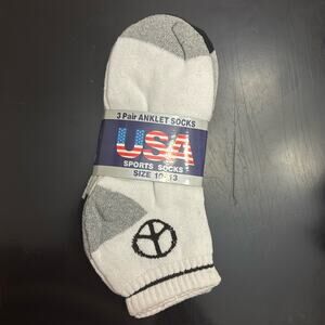Men's USA sports socks 3 pair anklet socks size 10 to 13